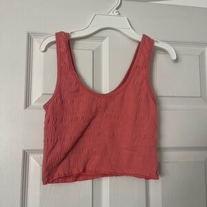 American Eagle Outfitters Textured Pink Tank Top